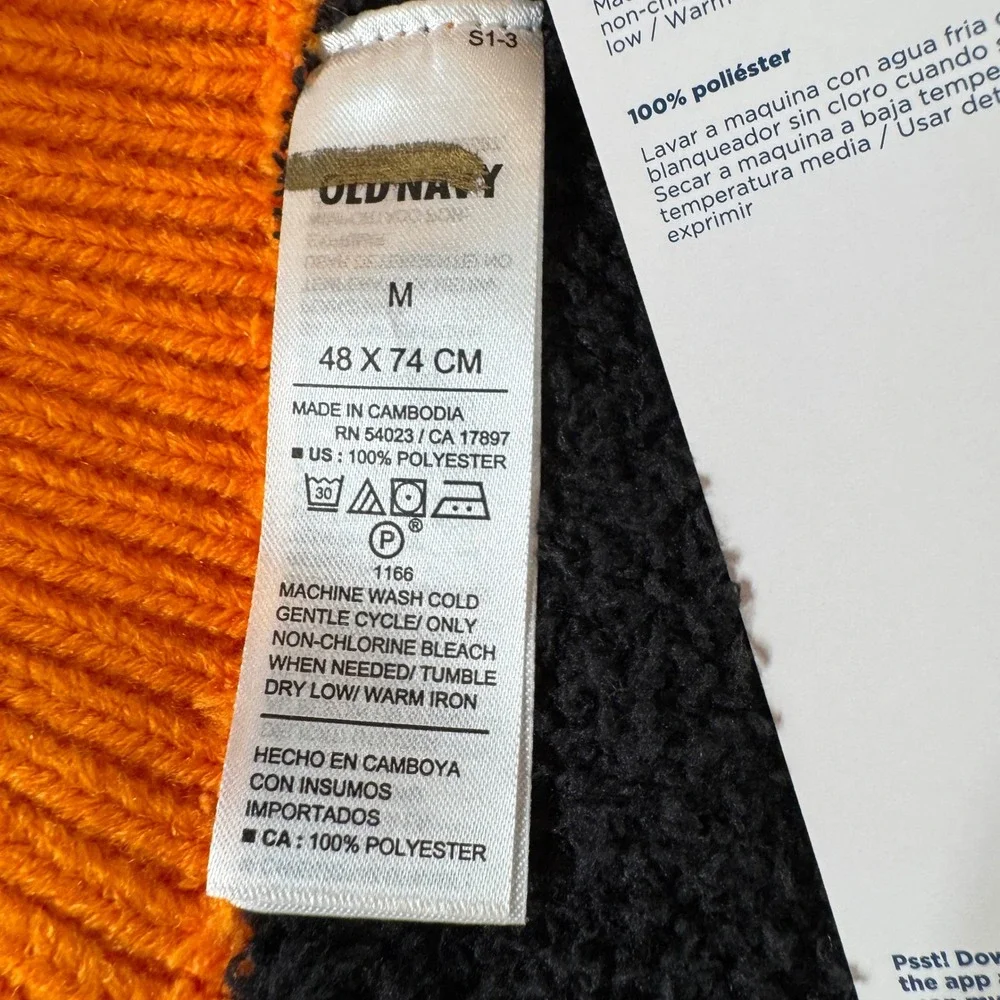 Old Navy Pet Sweater M Orange Jack-O-Lantern Pumpkin Halloween Spooky Fall